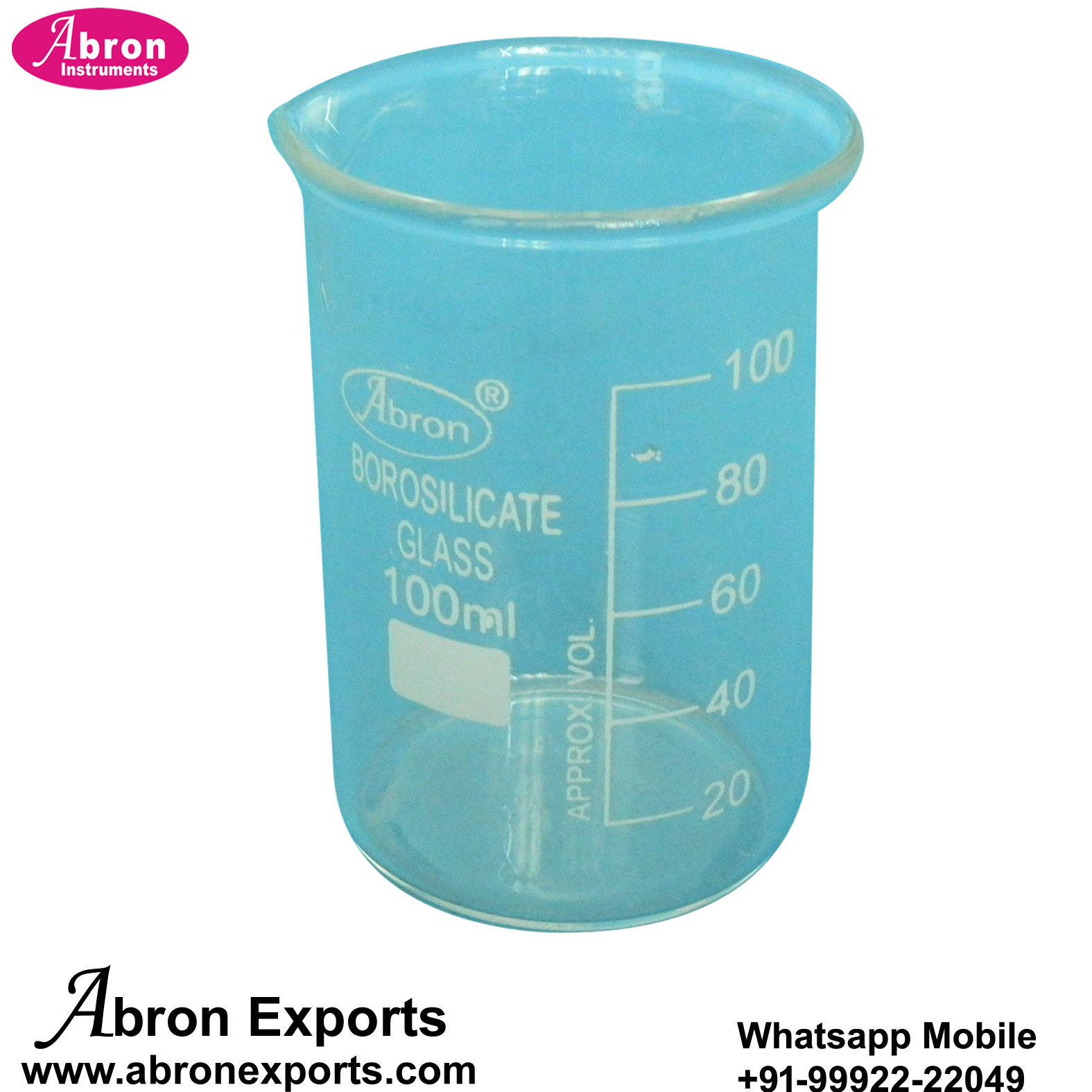 Beaker Glass 100ml Low form Graduated With Spout Griffin Glass Borosilicate glass 3.3  BG AC-426B1H